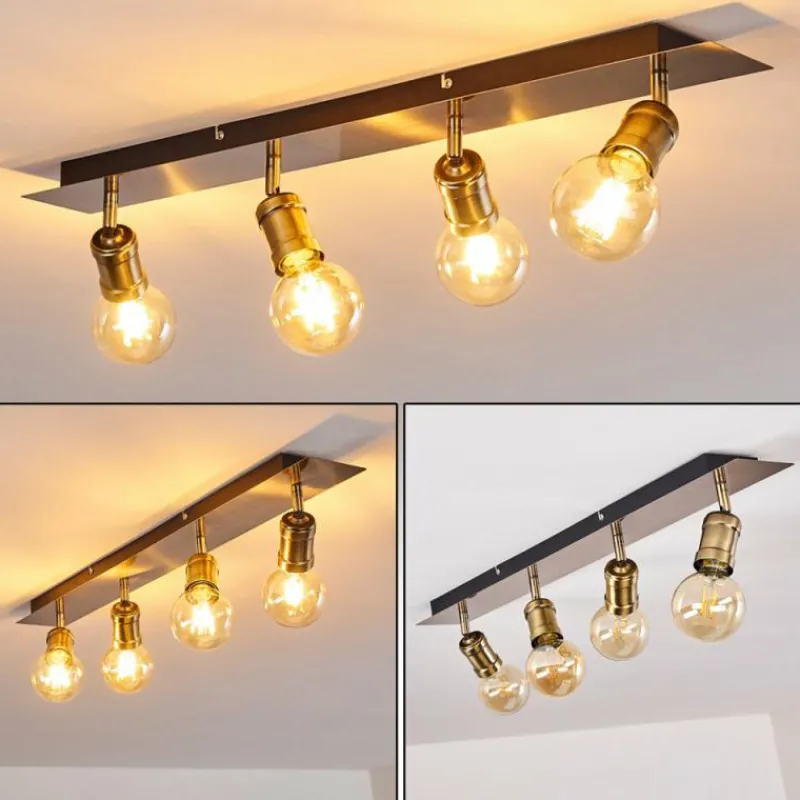 hofstein Plafonnier Lagunita Vieux laiton, 4 lumières* Spots Et Projecteurs