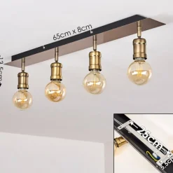 hofstein Plafonnier Lagunita Vieux laiton, 4 lumières* Spots Et Projecteurs