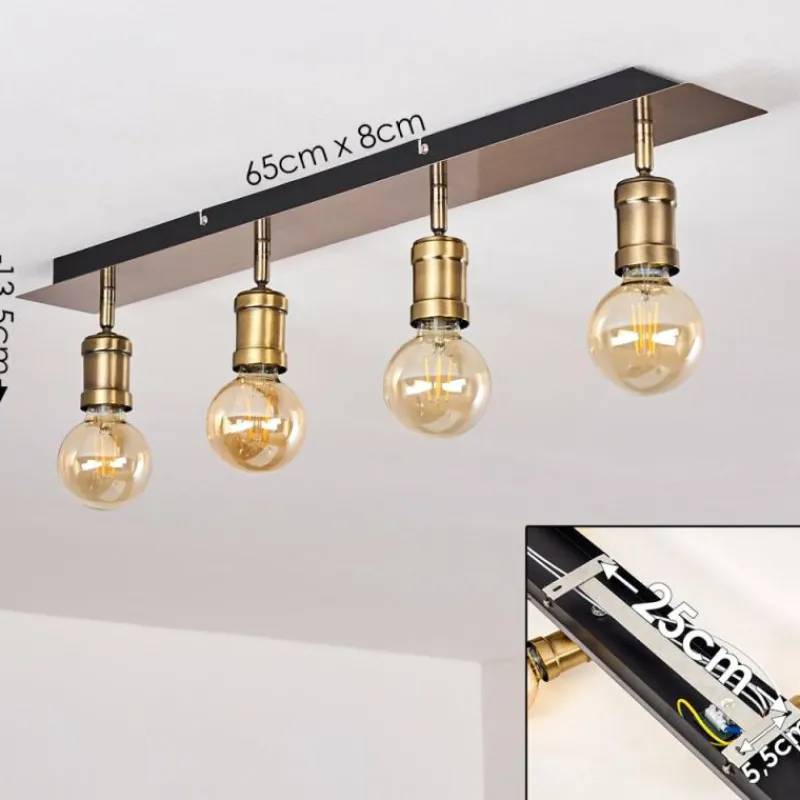 hofstein Plafonnier Lagunita Vieux laiton, 4 lumières* Spots Et Projecteurs