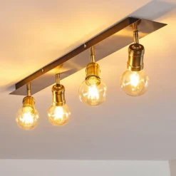 hofstein Plafonnier Lagunita Vieux laiton, 4 lumières* Spots Et Projecteurs