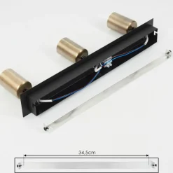 Lampes Vintages & Rétros-hofstein Plafonnier Laharie Vieux laiton, Noir, 3 lumières