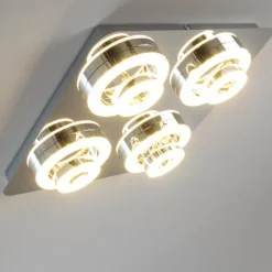 hofstein Plafonnier Lakeshore LED Chrome, 8 lumières