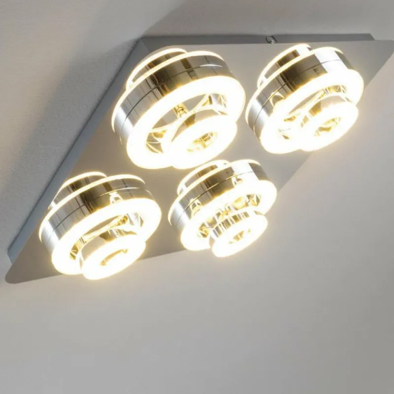 hofstein Plafonnier Lakeshore LED Chrome, 8 lumières