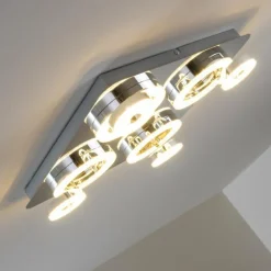 hofstein Plafonnier Lakeshore LED Chrome, 8 lumières