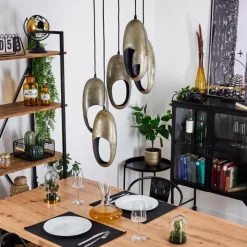 Lampes Industrielles-hofstein Plafonnier Lamington Argent Oxydé, 5 lumières