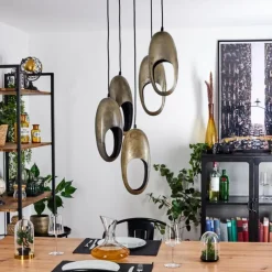 Lampes Industrielles-hofstein Plafonnier Lamington Argent Oxydé, 5 lumières