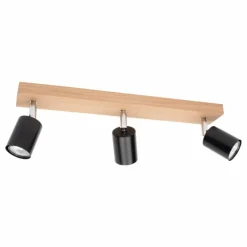 Lampes En Bois-hofstein Plafonnier Languileo Bois clair, 3 lumières