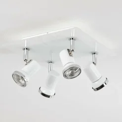 hofstein Plafonnier Lanrigan Chrome, Blanc, 4 lumières