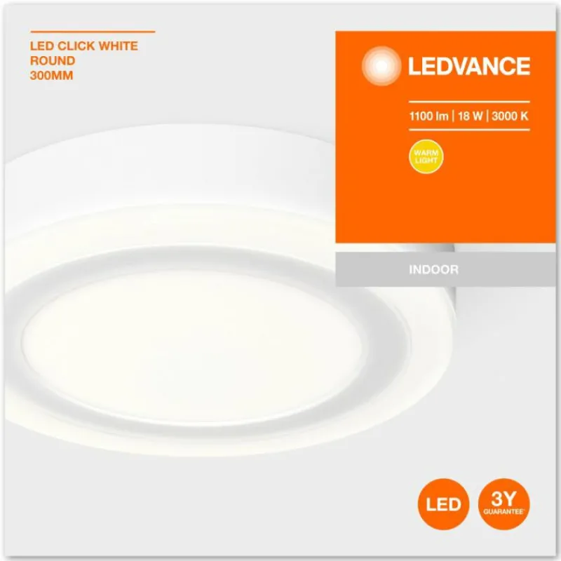 Luminaires Ledvance Plafonnier LEDVANCE CLICK Blanc, 1 lumière* Éclairage Led