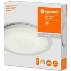 Luminaires Ledvance Plafonnier LEDVANCE ORBIS Argenté, 1 lumière, Télécommandes, Changeur de couleurs* Éclairage Led