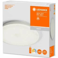 Luminaires Ledvance Plafonnier LEDVANCE ORBIS Argenté, 1 lumière, Télécommandes, Changeur de couleurs* Éclairage Led