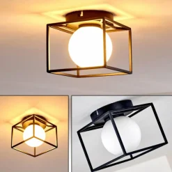 Lampes Industrielles-hofstein Plafonnier Legano Noir, 1 lumière