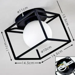Lampes Industrielles-hofstein Plafonnier Legano Noir, 1 lumière