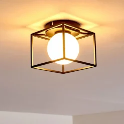 Lampes Industrielles-hofstein Plafonnier Legano Noir, 1 lumière