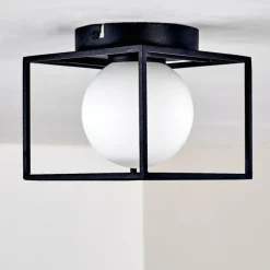 Lampes Industrielles-hofstein Plafonnier Legano Noir, 1 lumière