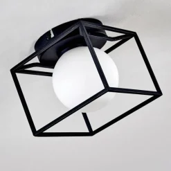 Lampes Industrielles-hofstein Plafonnier Legano Noir, 1 lumière