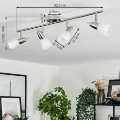 hofstein Plafonnier Lejsta Nickel mat, 4 lumières