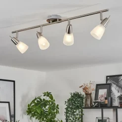 hofstein Plafonnier Lejsta Nickel mat, 4 lumières