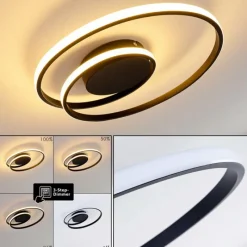 hofstein Plafonnier Leksund LED Noir, 1 lumière