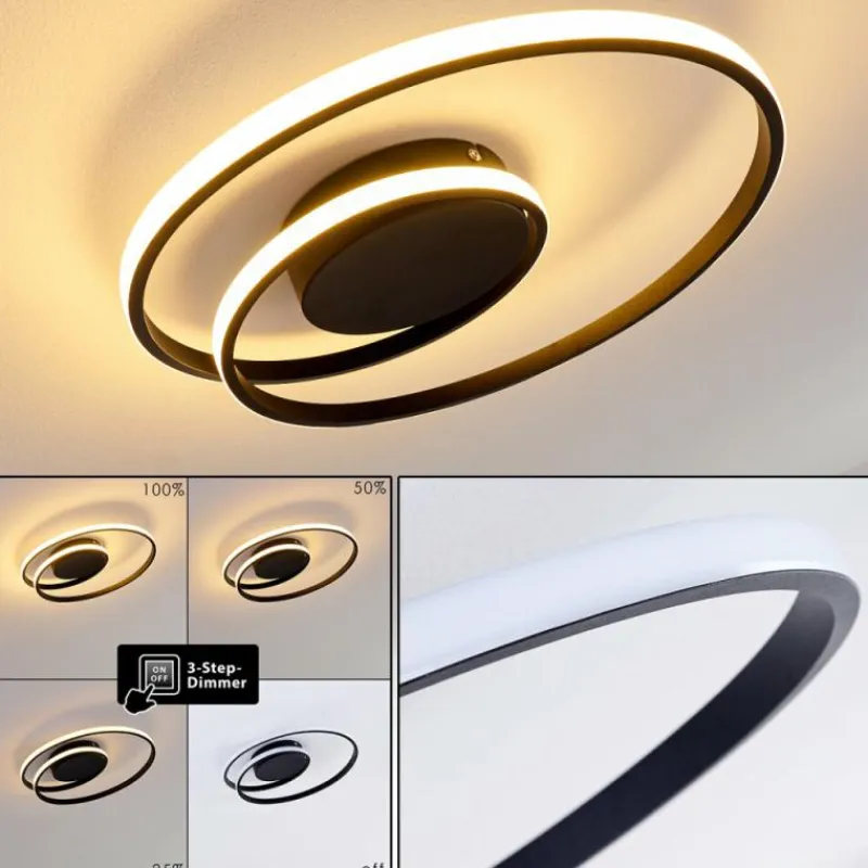 hofstein Plafonnier Leksund LED Noir, 1 lumière