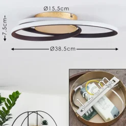 Lampes Dorées-hofstein Plafonnier Leksund LED Or, 2 lumières