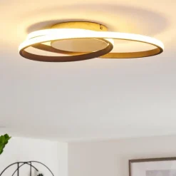 Lampes Dorées-hofstein Plafonnier Leksund LED Or, 2 lumières