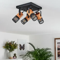 Luminaires Scandinaves-hofstein Plafonnier Lenalau Noir, 4 lumières