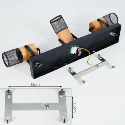 Lampes Industrielles-hofstein Plafonnier Lengalau Noir, 3 lumières