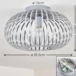 hofstein Plafonnier Lepa Gris, 1 lumière