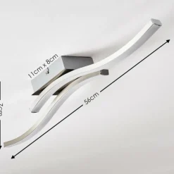 hofstein Plafonnier Letala LED Chrome, Nickel mat, 2 lumières* Éclairage Led