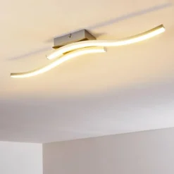 hofstein Plafonnier Letala LED Chrome, Nickel mat, 2 lumières* Éclairage Led