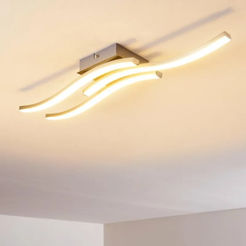 hofstein Plafonnier Letala LED Chrome, Nickel mat, 3 lumières* Éclairage Led