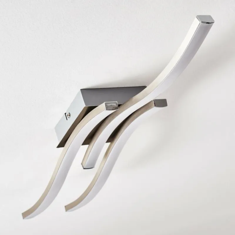 hofstein Plafonnier Letala LED Chrome, Nickel mat, 3 lumières* Éclairage Led