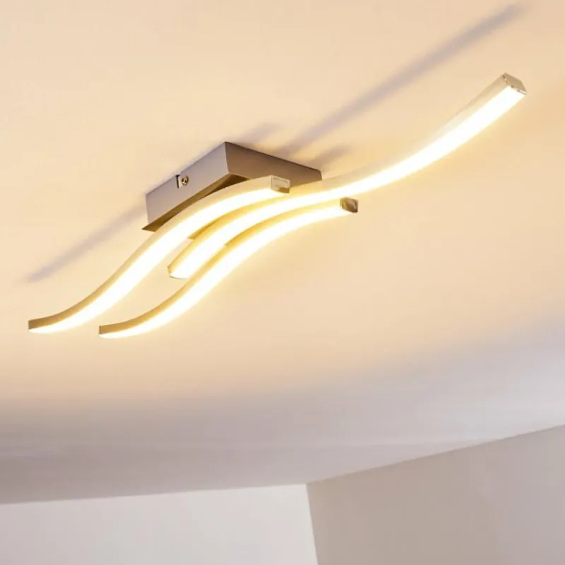 hofstein Plafonnier Letala LED Chrome, Nickel mat, 3 lumières* Éclairage Led