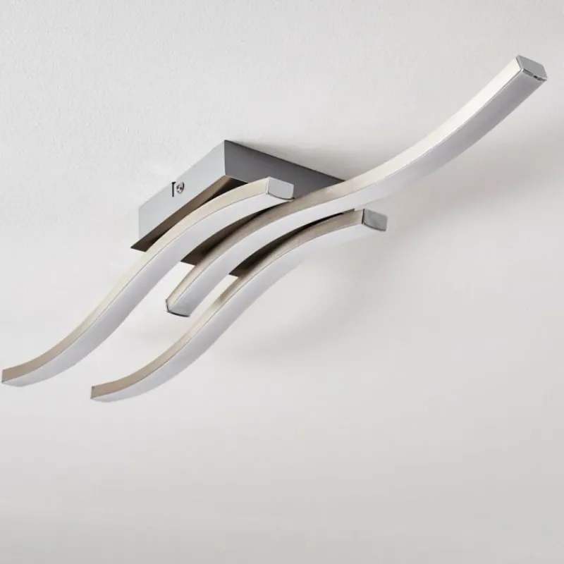 hofstein Plafonnier Letala LED Chrome, Nickel mat, 3 lumières* Éclairage Led