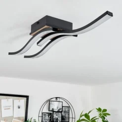 hofstein Plafonnier Letala LED Couleur bois, 3 lumières