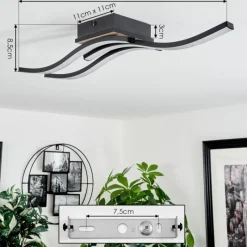 hofstein Plafonnier Letala LED Couleur bois, 3 lumières