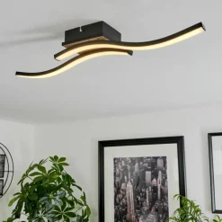 hofstein Plafonnier Letala LED Couleur bois, 2 lumières