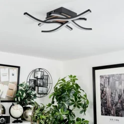 hofstein Plafonnier Letala LED Couleur bois, 4 lumières