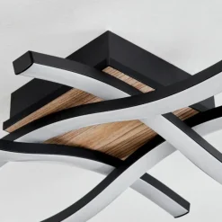 hofstein Plafonnier Letala LED Couleur bois, 4 lumières