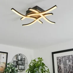 hofstein Plafonnier Letala LED Couleur bois, 4 lumières