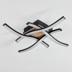 hofstein Plafonnier Letala LED Couleur bois, 4 lumières