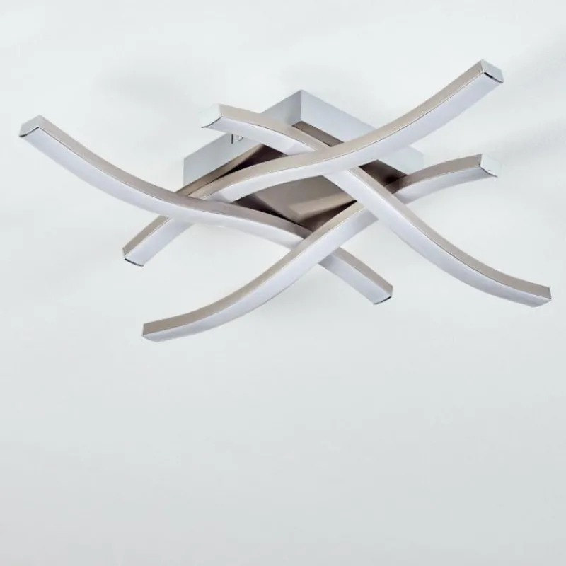 hofstein Plafonnier Letala LED Nickel mat, 4 lumières