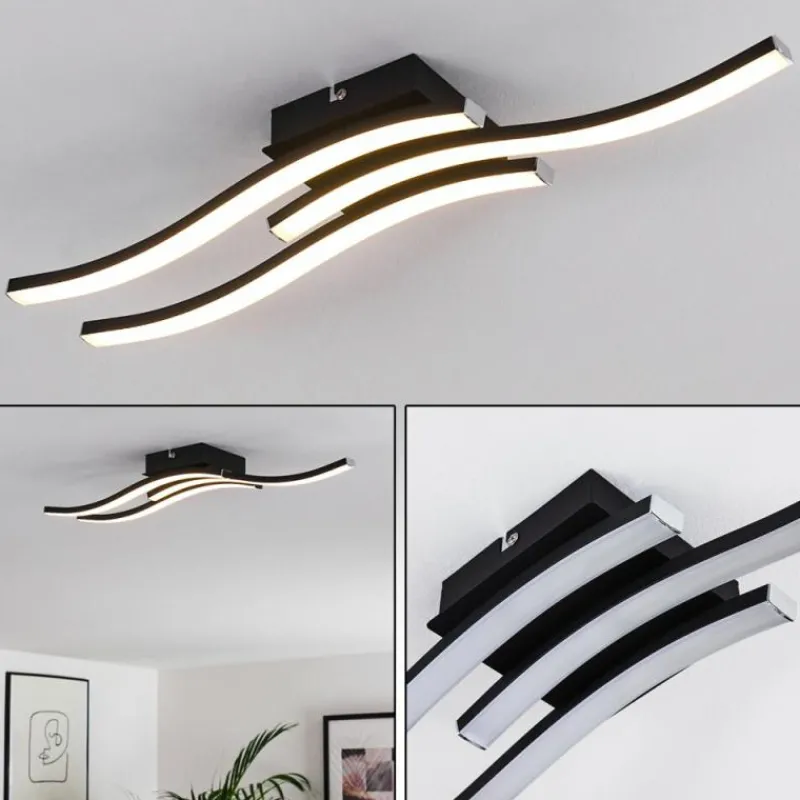 hofstein Plafonnier Letala LED Noir, 3 lumières