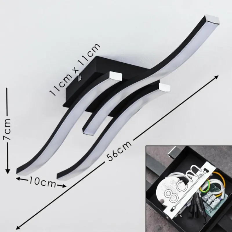 hofstein Plafonnier Letala LED Noir, 3 lumières