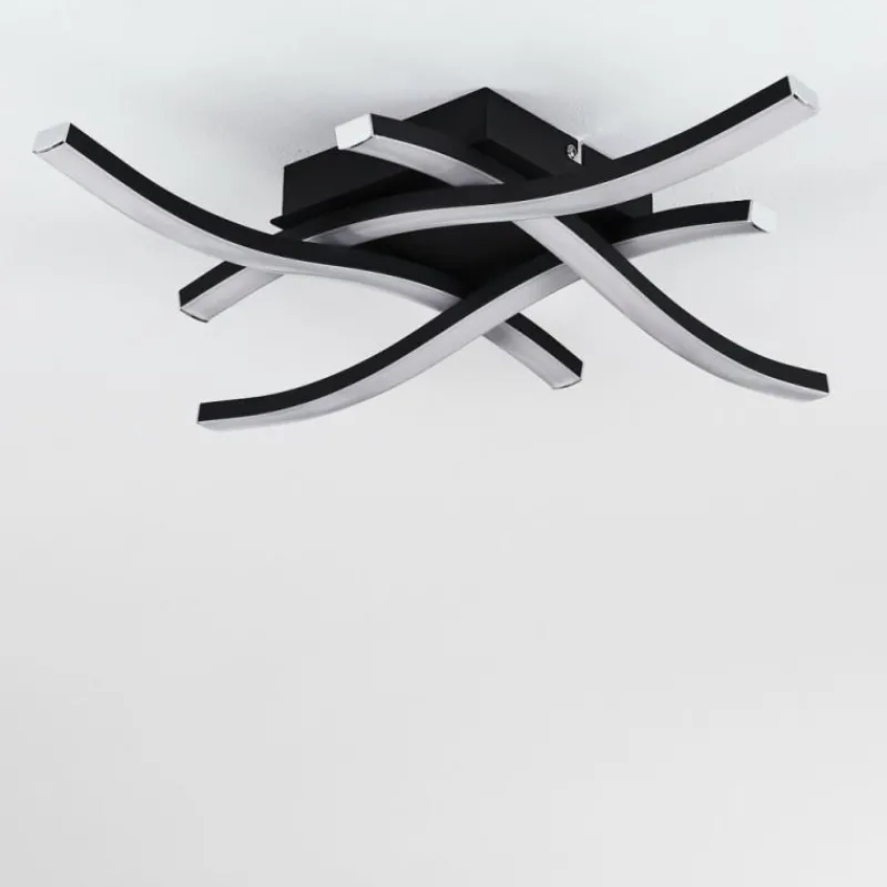 hofstein Plafonnier Letala LED Noir, 4 lumières