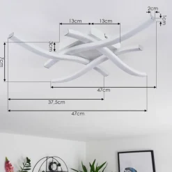 hofstein Plafonnier Letala LED Noir, 4 lumières