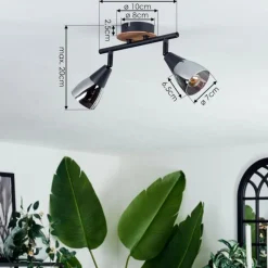 hofstein Plafonnier Leteque Écru, Noir, 2 lumières