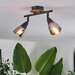 hofstein Plafonnier Leteque Écru, Noir, 2 lumières