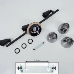 hofstein Plafonnier Leteque Écru, Noir, 3 lumières